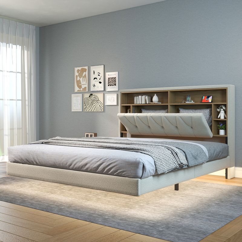 white queen bed frame