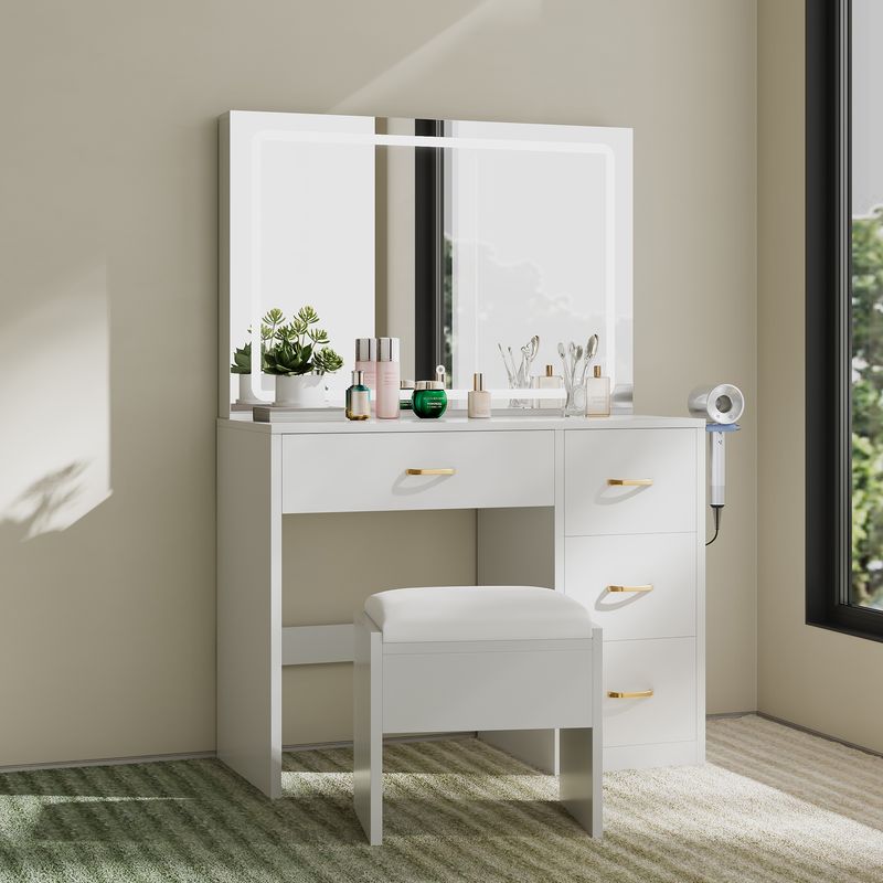 white vanity desk with mirror and lights, white vanity desk with led mirror​, vanity desk with led mirror​, vanity desk with led lights​, vanity desk with mirror and led lights​, small white vanity desk, small vanity desk with mirror​