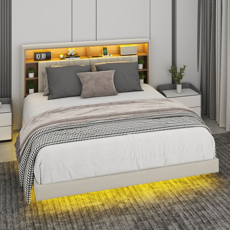king size floating bed frame