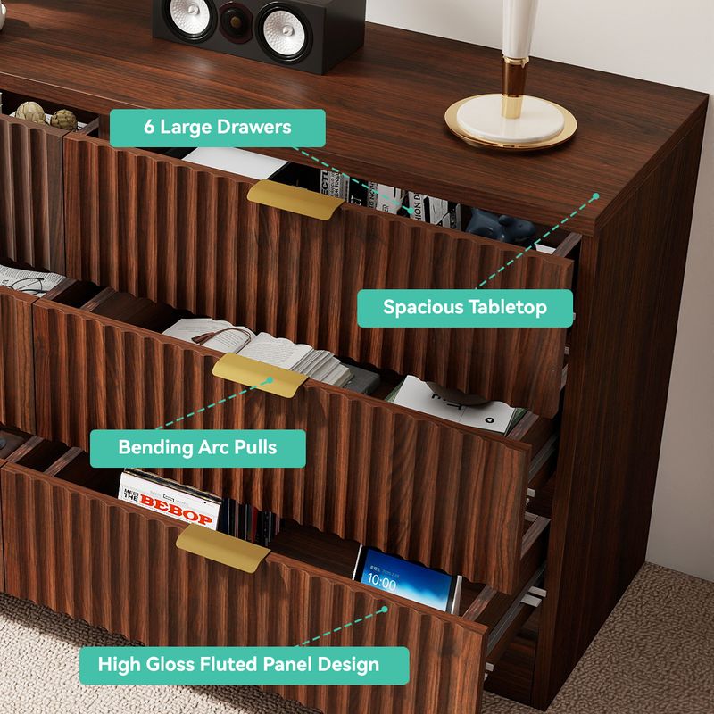 dresser with 6 drawers