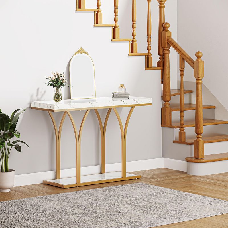Side view of the entryway console table