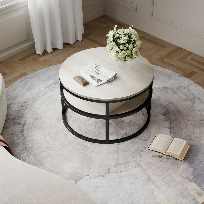 Top view of the round coffee table