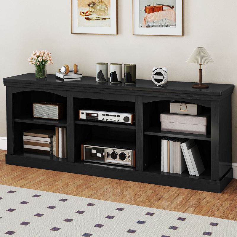black 70 inch tv stand​, arch tv stand, mid century arch design tv stand​, arch design tv stand, black arch tv stand​, 70 inch tv stand, black mid century tv stand​