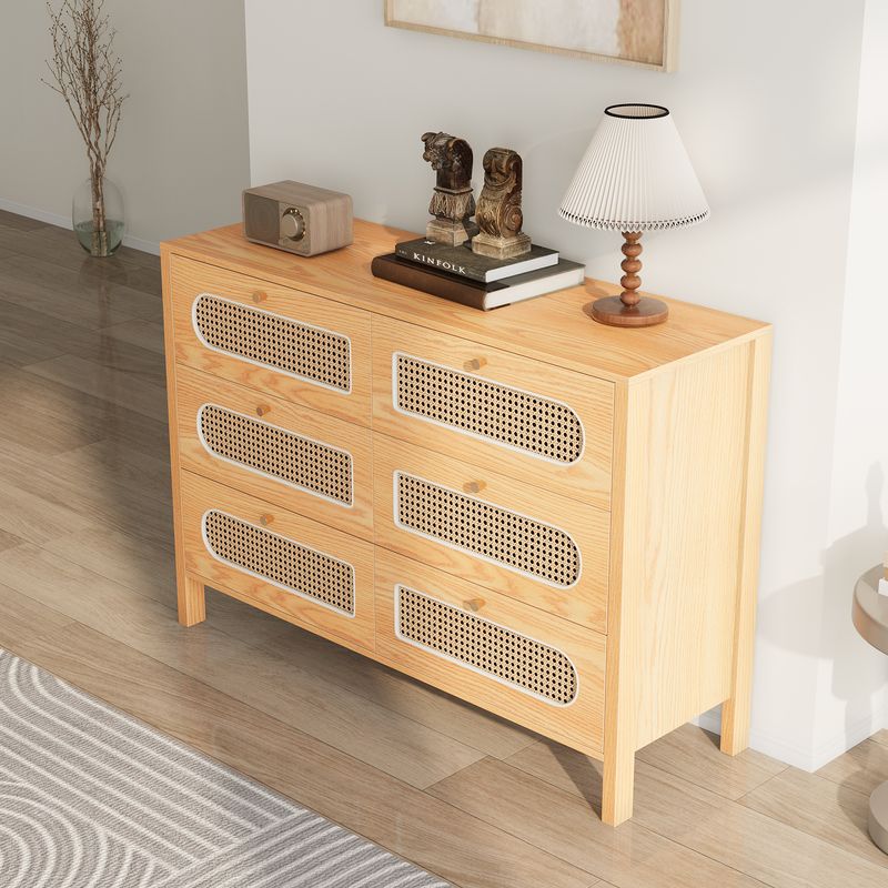 Top view of the 6 drawer wood dresser​