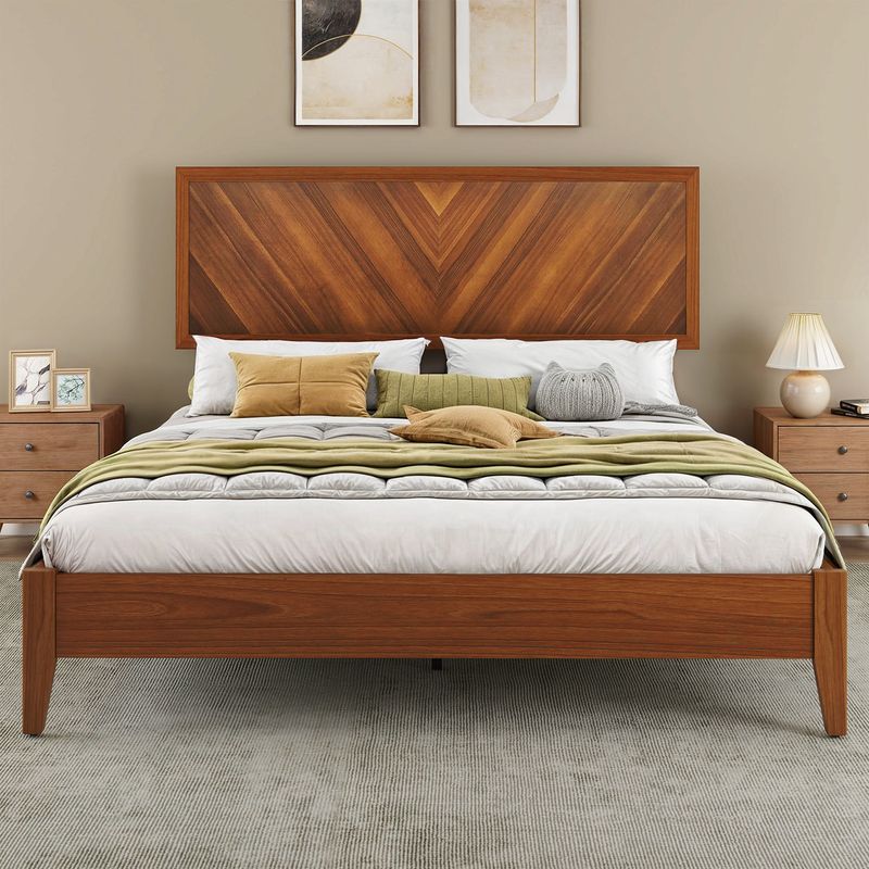 solid wood queen bed frame