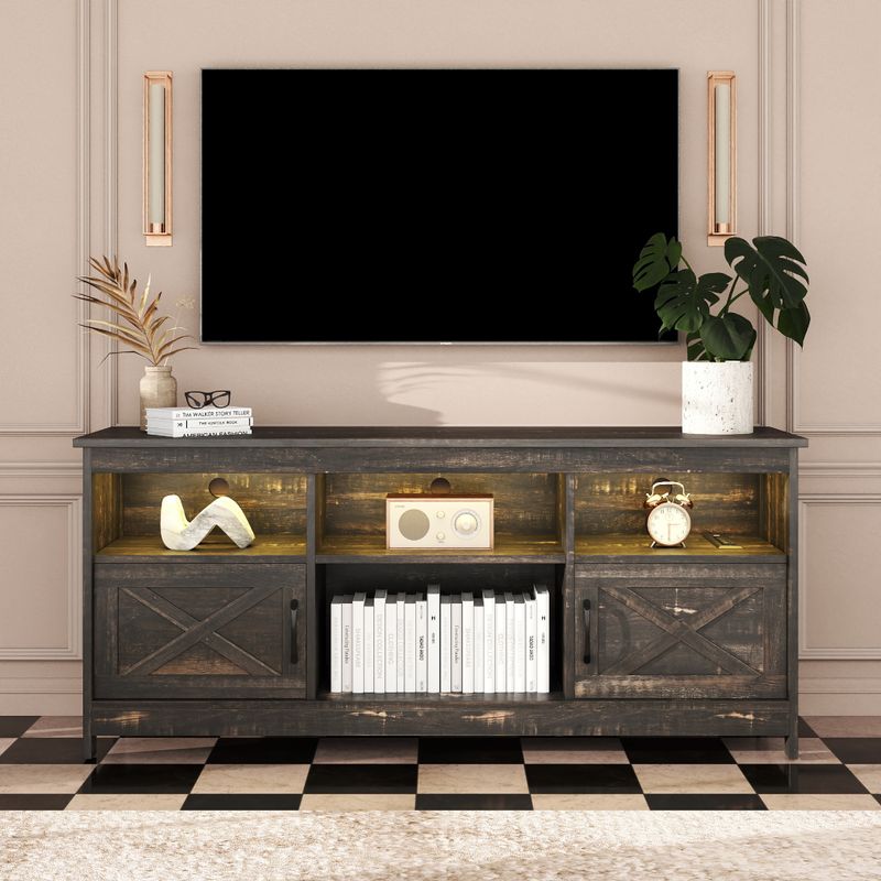 rustic oak tv stand, tv stand with storage, farmhouse tv stand​, tv stand with adjustable shelves, oak tv stand​, rustic oak tv stand​, wood tv stand, dark wood tv stand​, tv stand for 65 inch tv