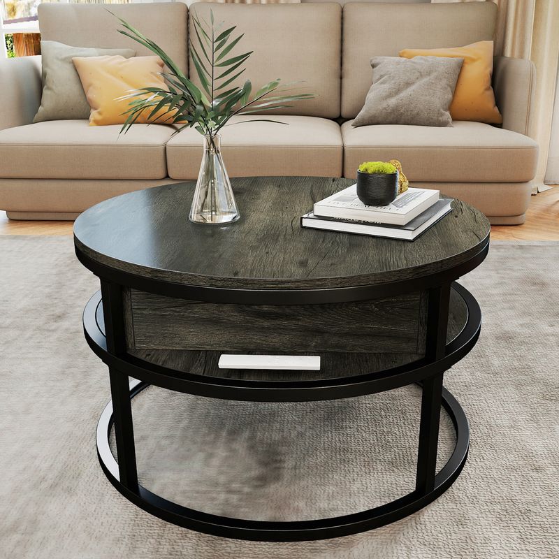 round coffee table with storage