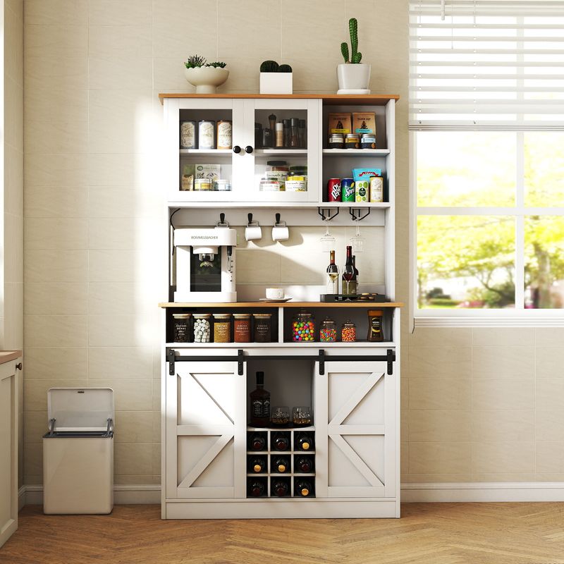 Front view of the bar cabinet with LED light