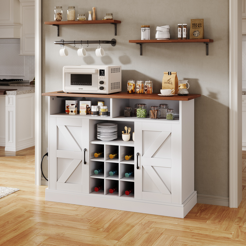 Side view of the coffee bar cabinet