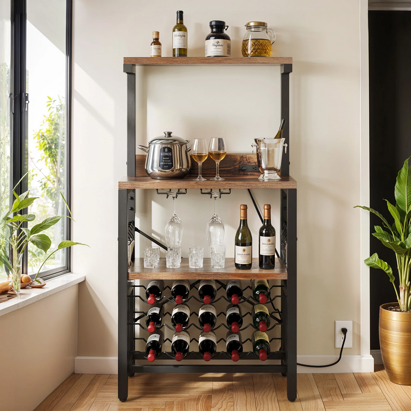 Front view of the wine rack table