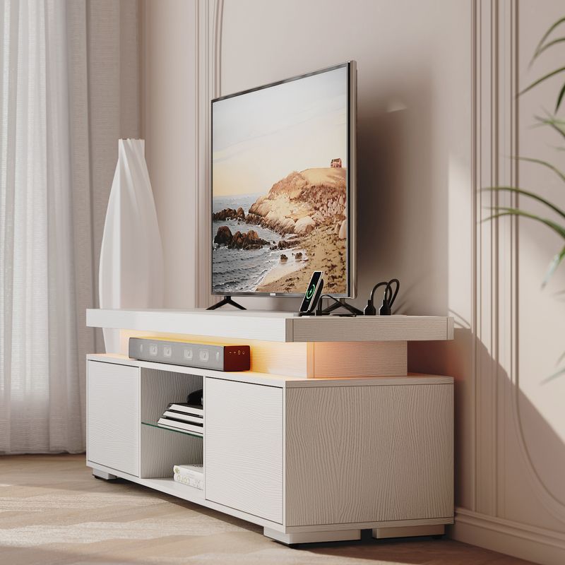 white tv stand with storage