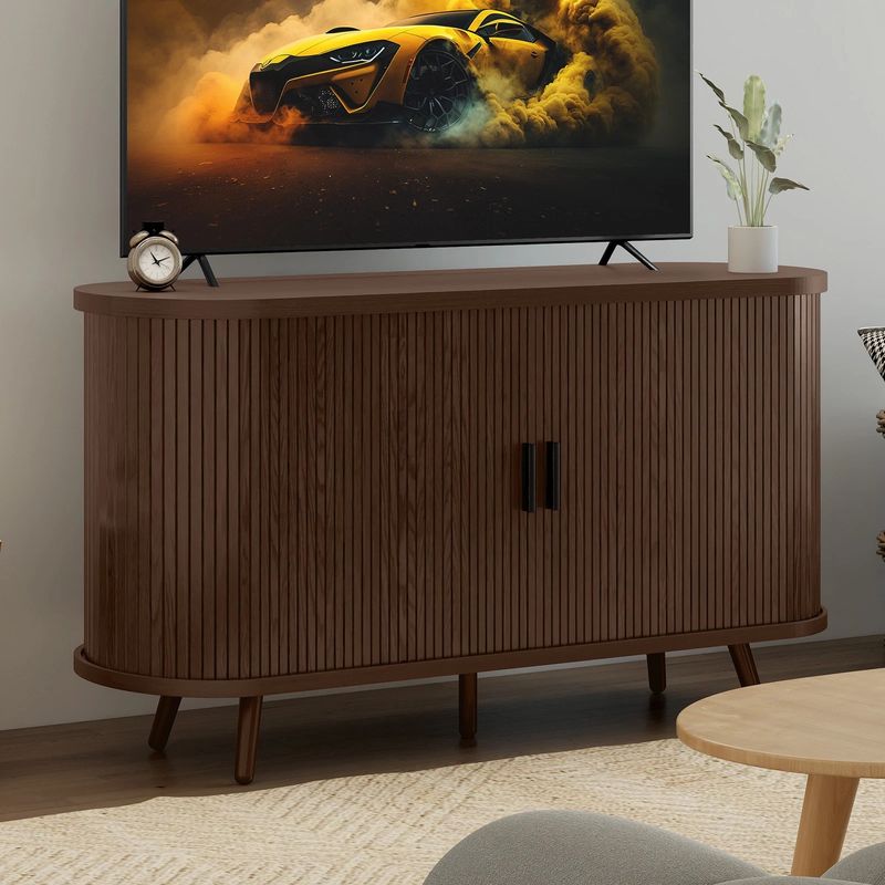 Side view of the modern tv stand