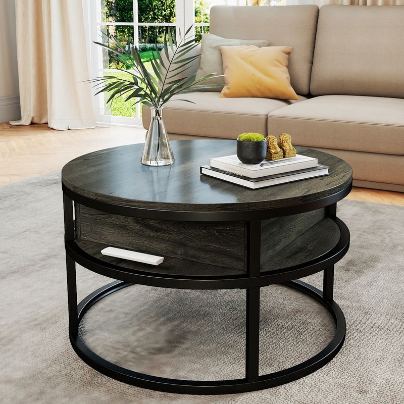 round coffee table with storage