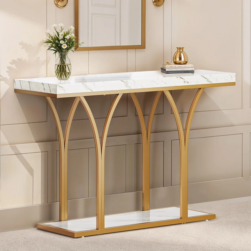 Side view of the entryway console table
