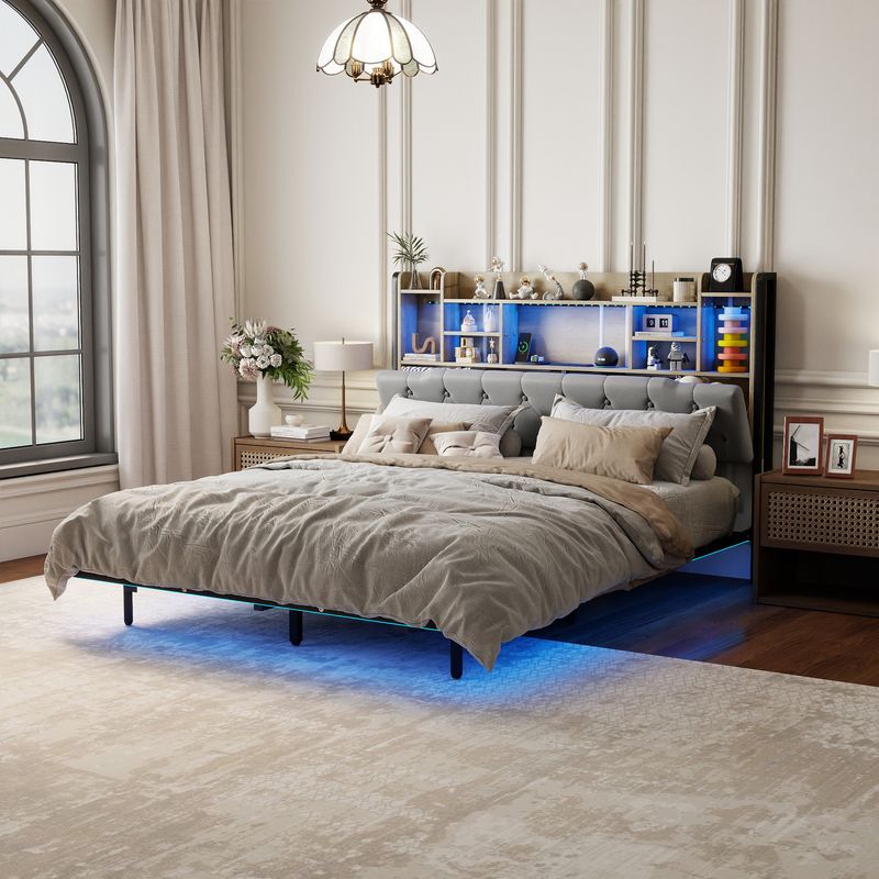 queen floating bed frame