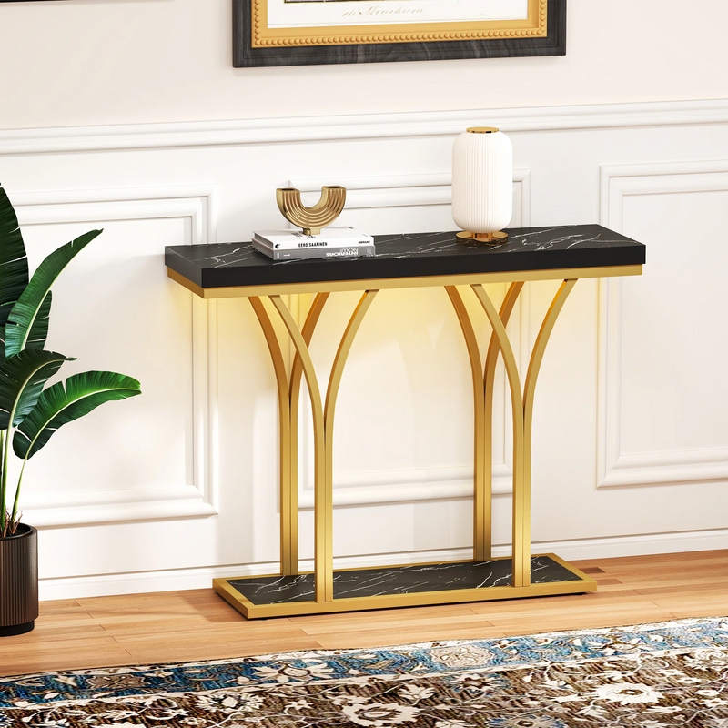 Side view of the mid century modern console table​