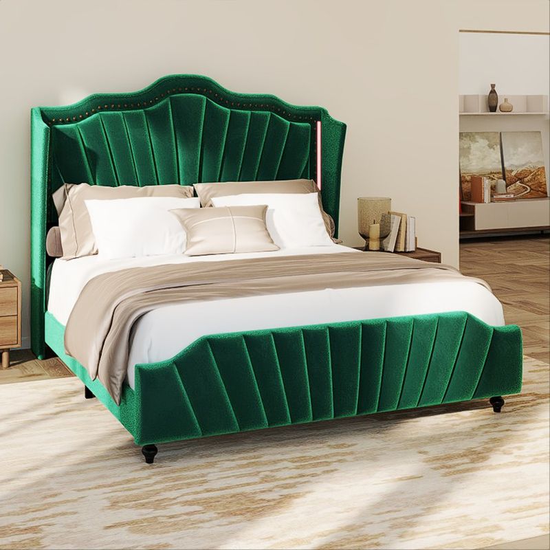 green queen bed frame​
