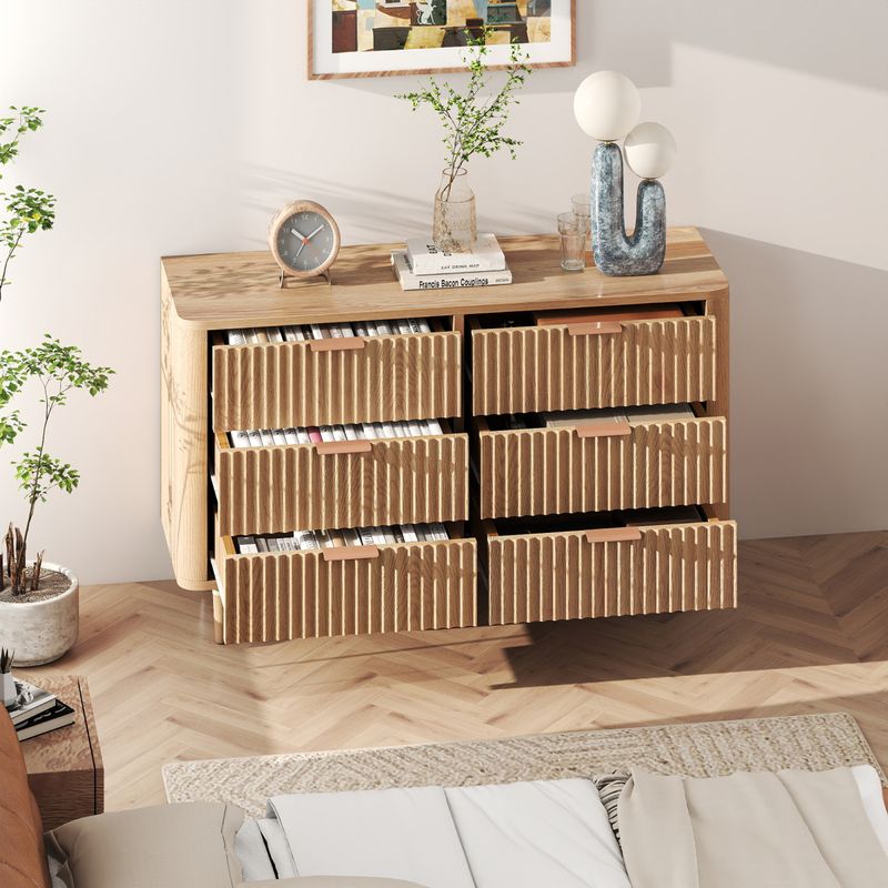 Top view of the luxury curved 6-drawer storage cabinet
