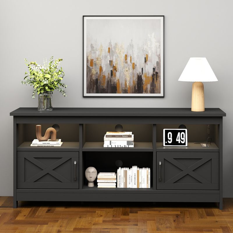 black cabinet tv stand, tv stand with storage, farmhouse tv stand​, tv stand with adjustable shelves, black tv stand, black tv stand with storage​, tv stand for 65 inch tv