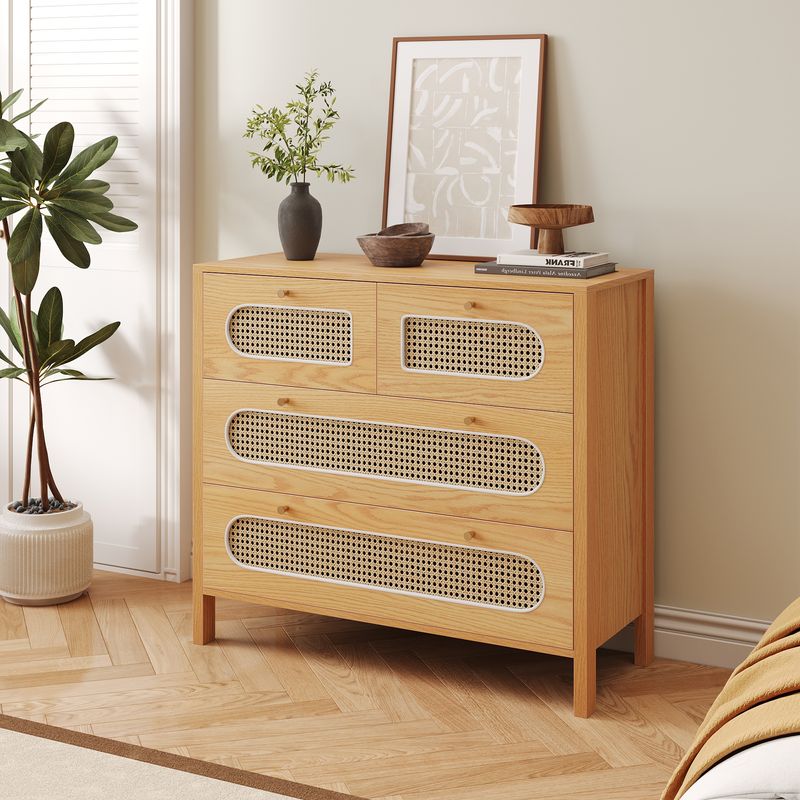Side view of the 4 drawer chest dresser
