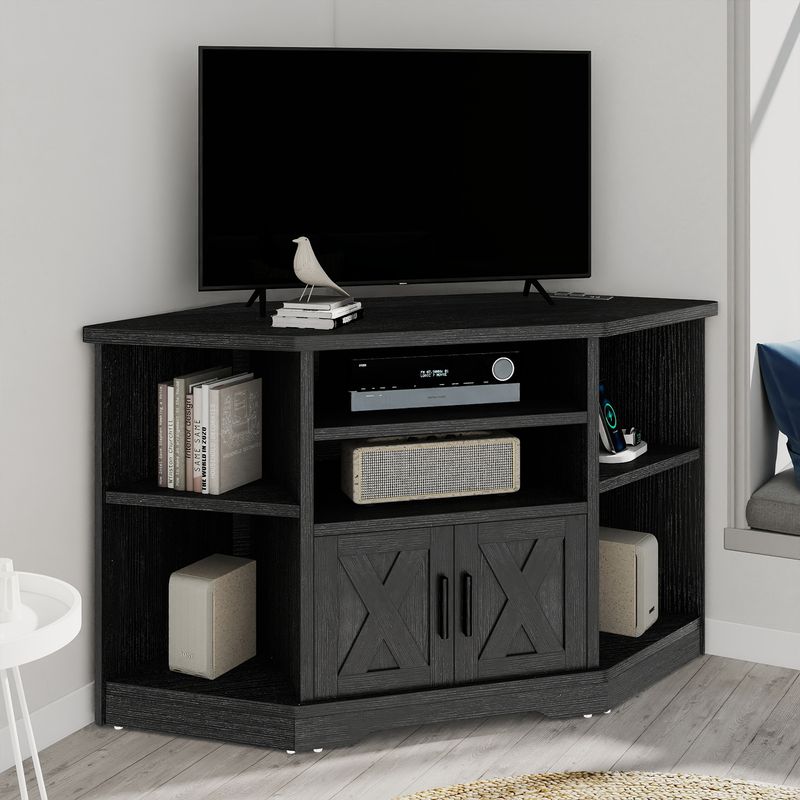 black corner tv stand