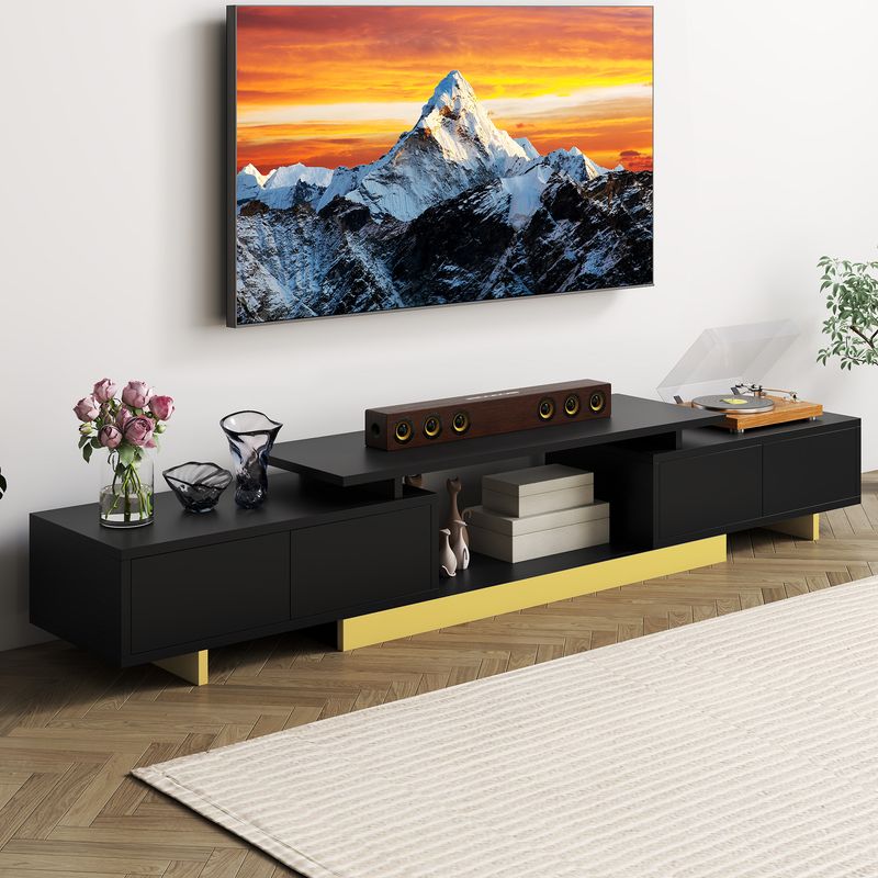 black modern entertainment center