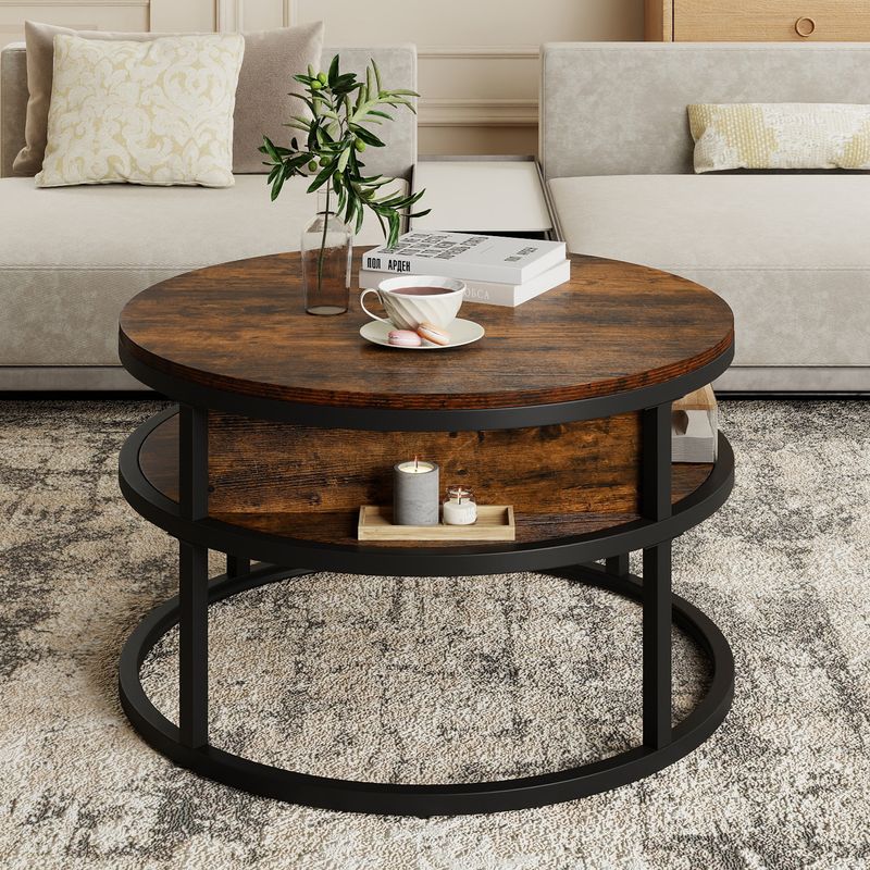 round wood coffee table