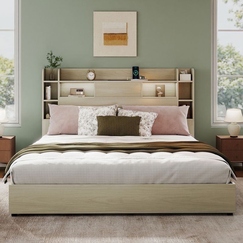 king size bed frame with headboard