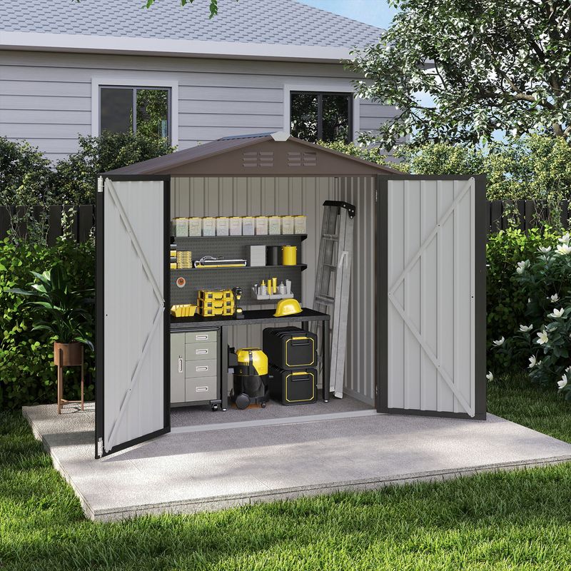 Show the opening door side of the shed kits