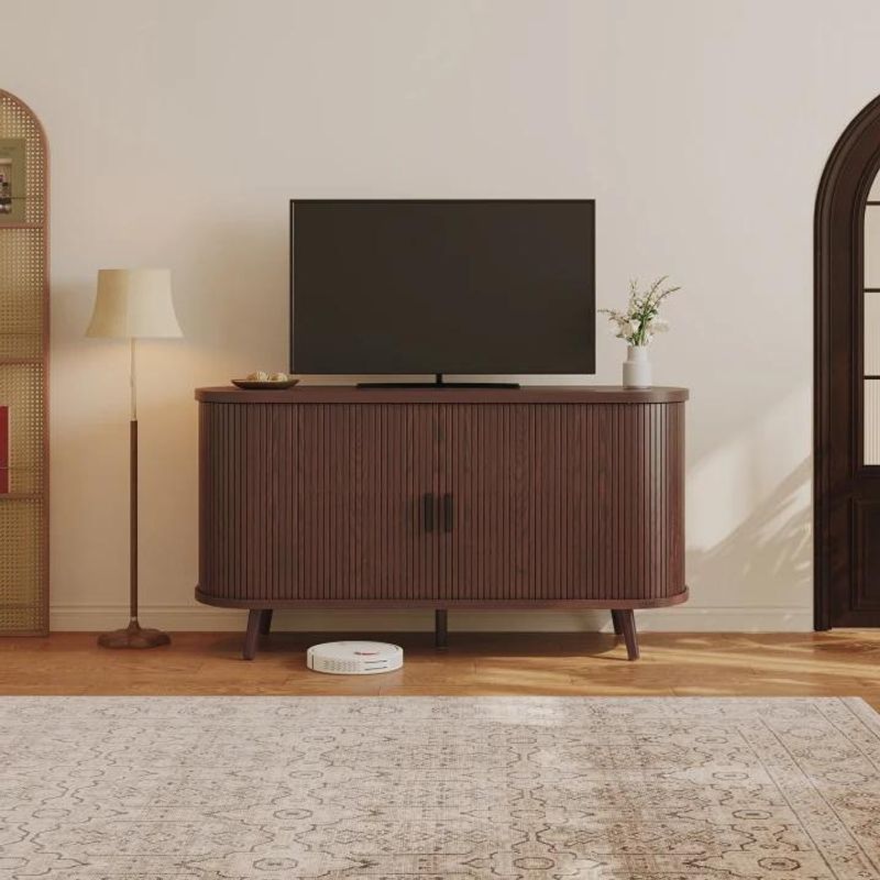 Front view of the  tv stand with storage