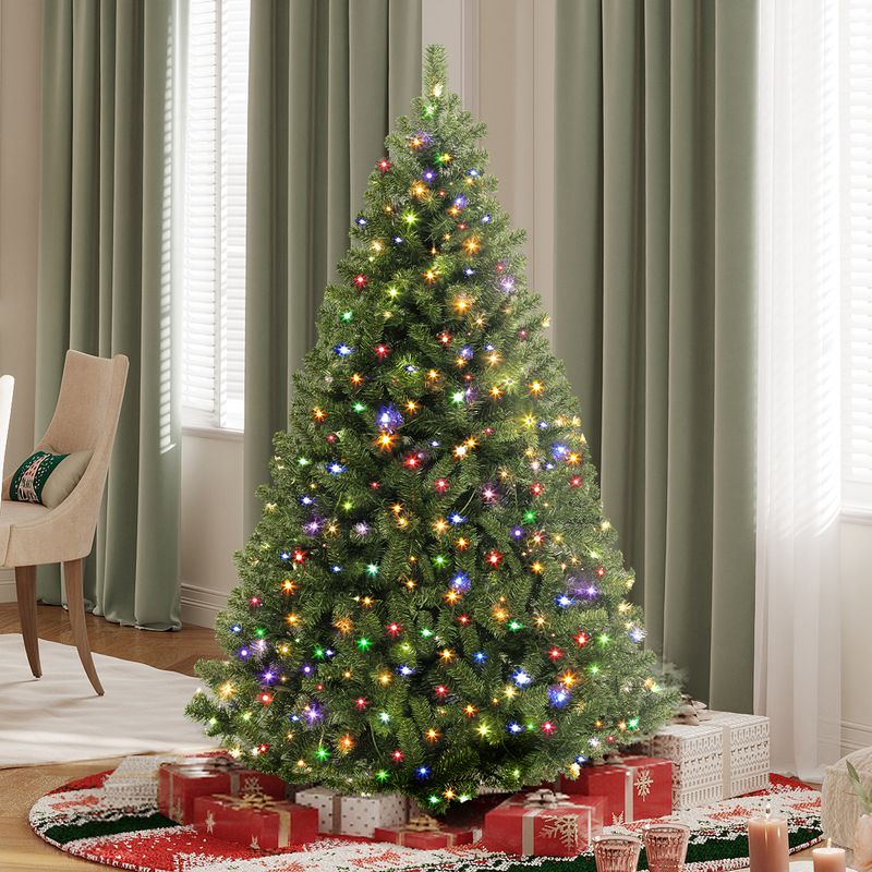 christmas trees with lights
