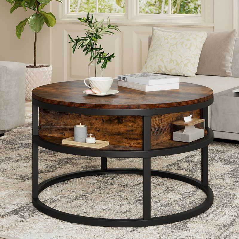 round wood coffee table