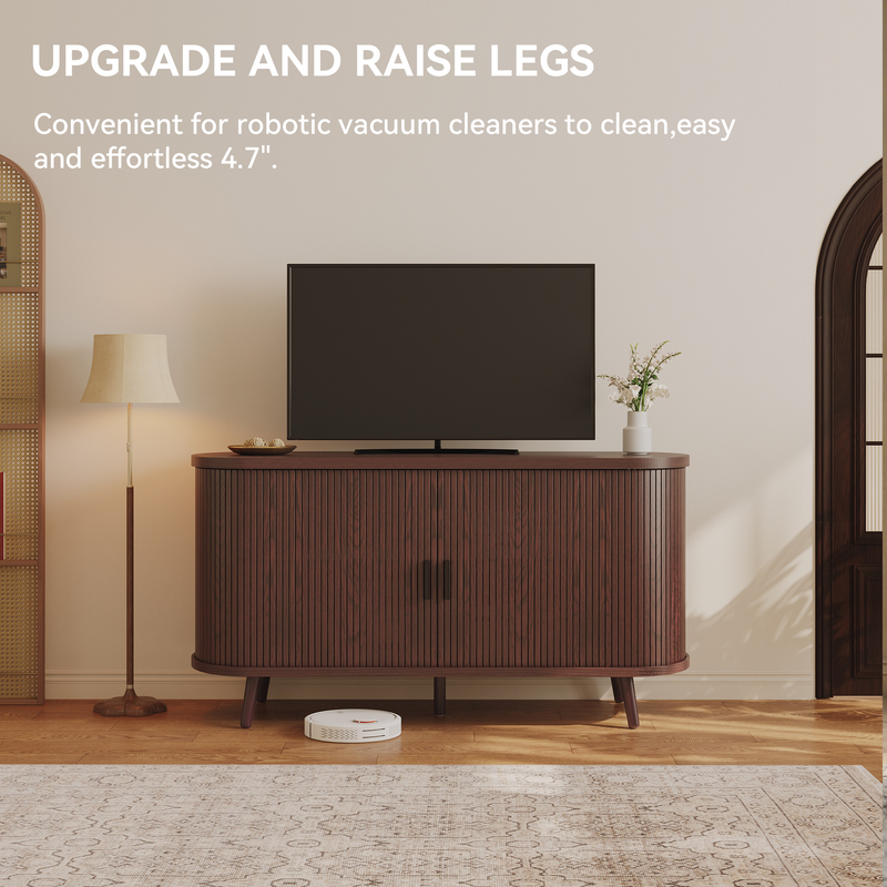 Side view of the modern tv stand