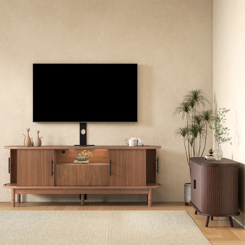 Walnut tv stand and storage cabinet