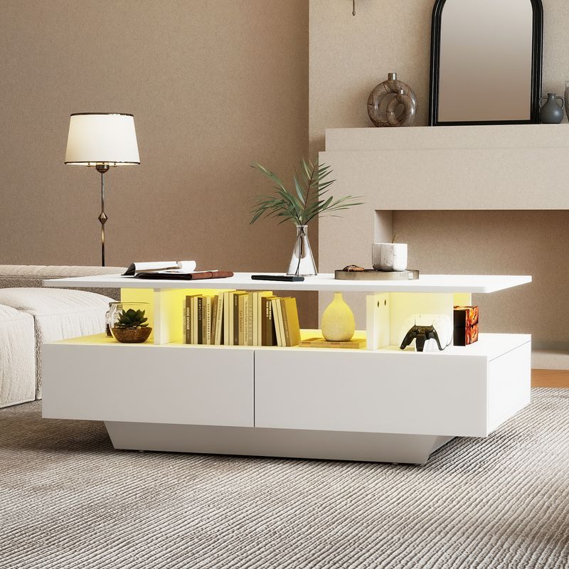 rectangular coffee table with storage