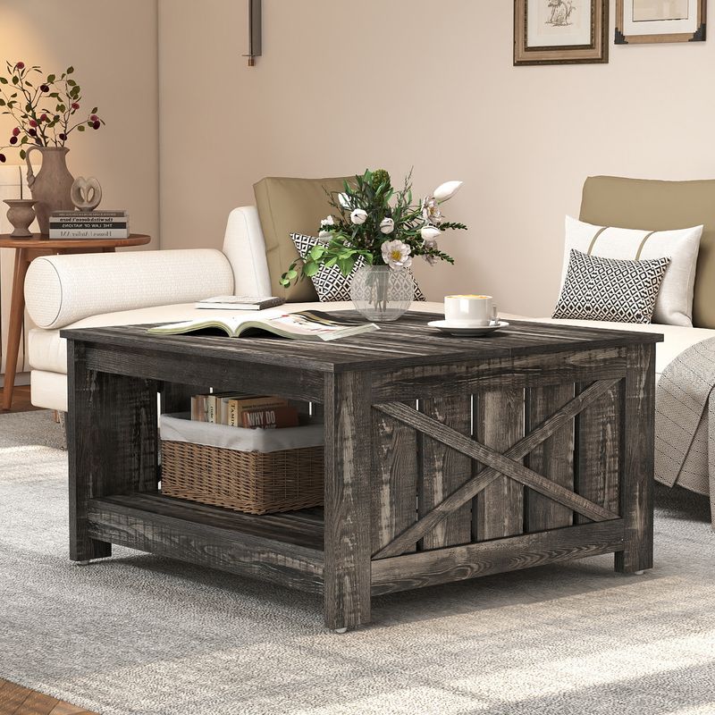 Square Coffee Table for Couch Side or Center