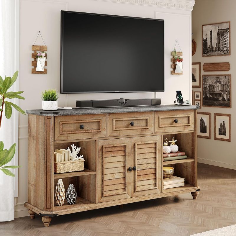 brown media console, brown wood media console, mid century modern media console, mid century media console​, wood media console