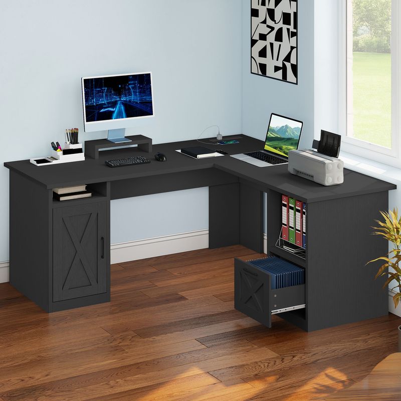 Mayitaです。デスク Amazon.com: SEDETA L Shaped Desk with 6 Drawer, 108