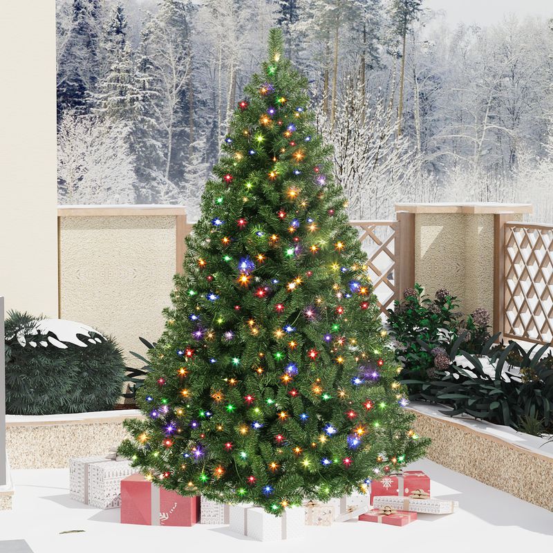 christmas trees with lights