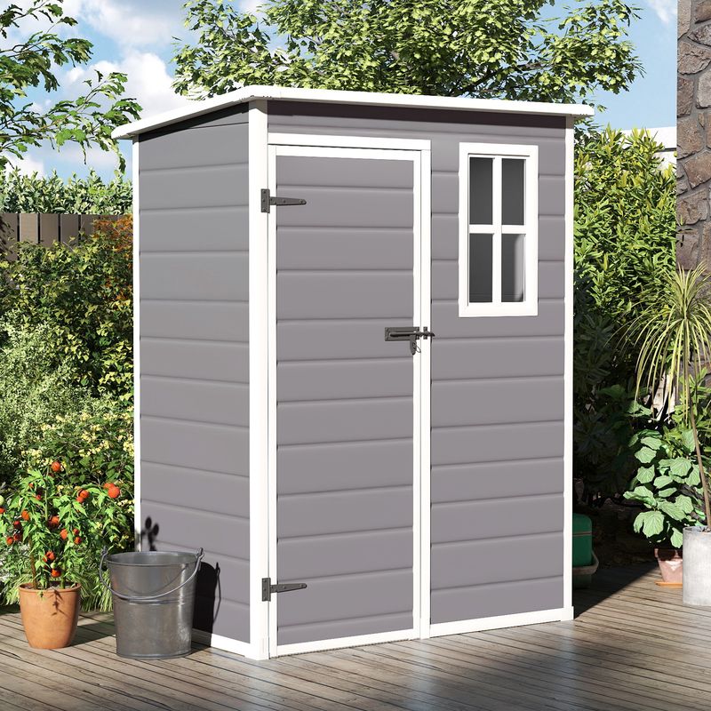Side view of the resin outdoor shed​ with door close