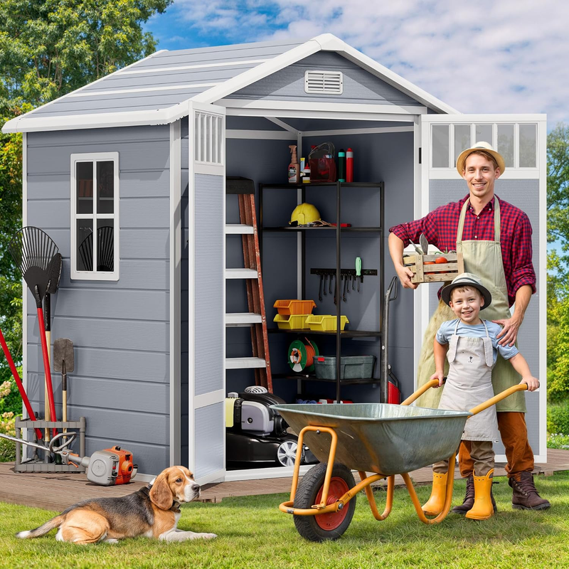 Side view of the outdoor storage shed with floor​