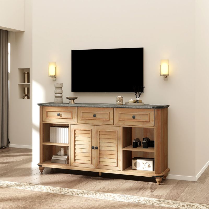 brown media console, brown wood media console, mid century modern media console, mid century media console​, wood media console