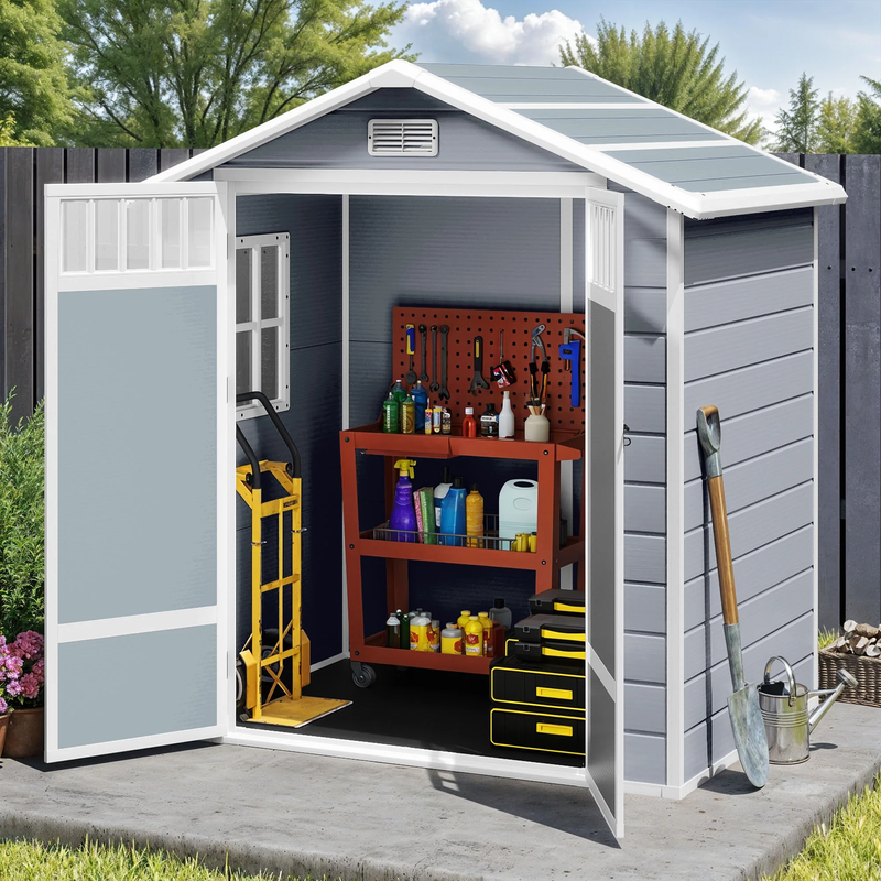 Side view of the outdoor storage shed with floor​