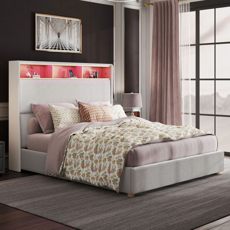 corduroy bed frame, queen bed frame with headboard, storage queen bed frame, white bedframe, queen bed frame with storage and headboard, queen bed frame with headboard storage, queen platform bed frame, white queen bed frame​