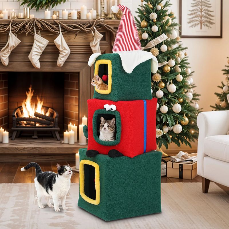 multi level Christmas cat tree