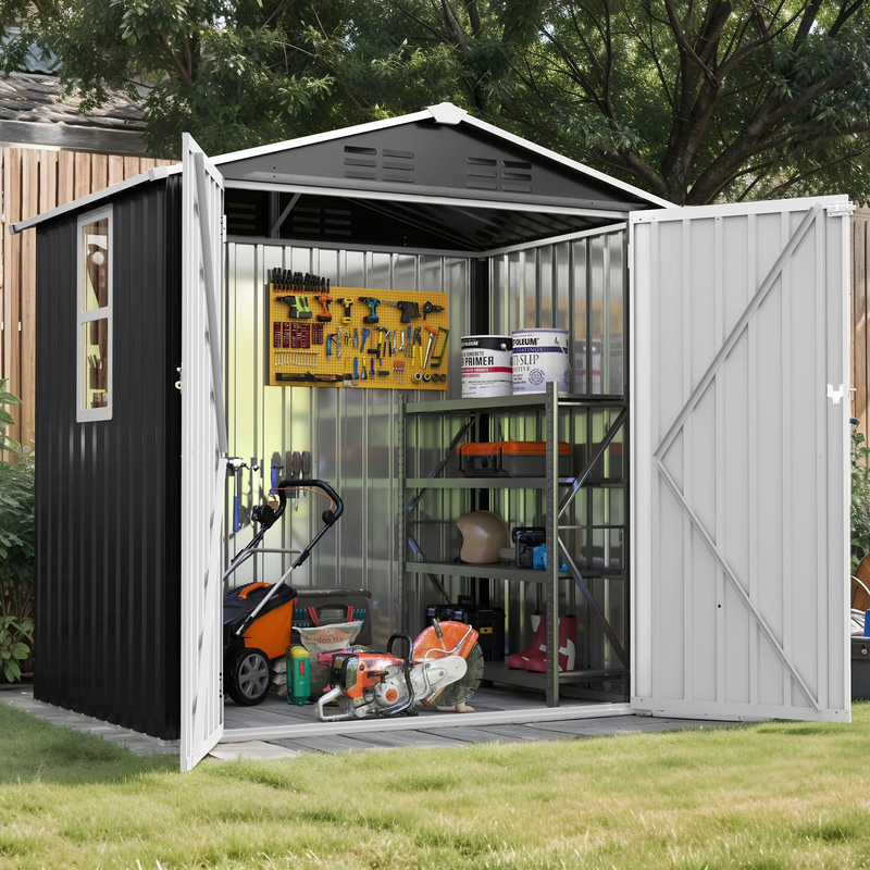 Outdoor shed building that can be used to store various tools