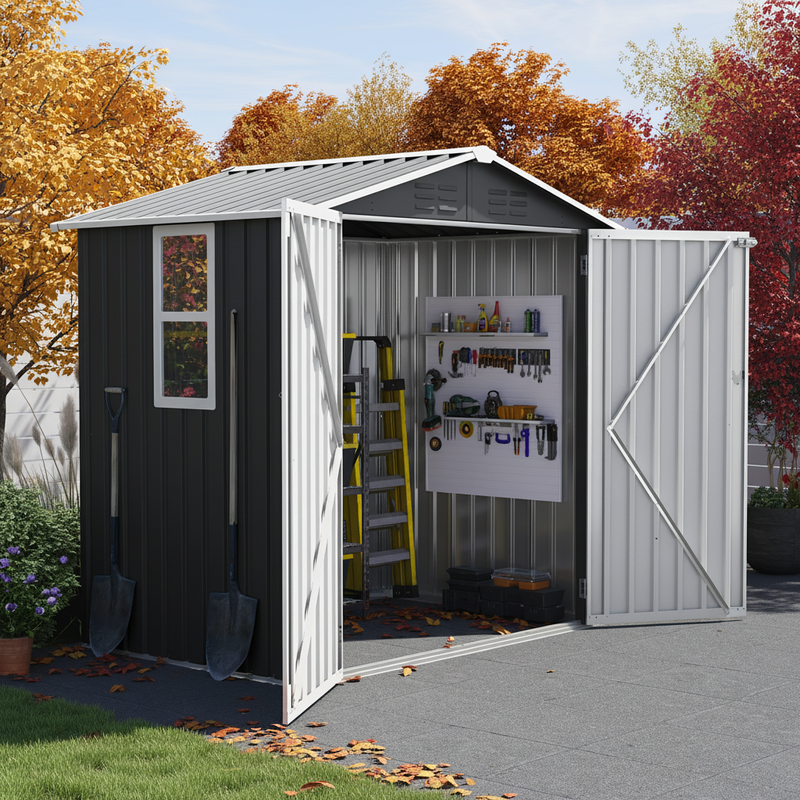 Outdoor shed building that can be used to store various tools