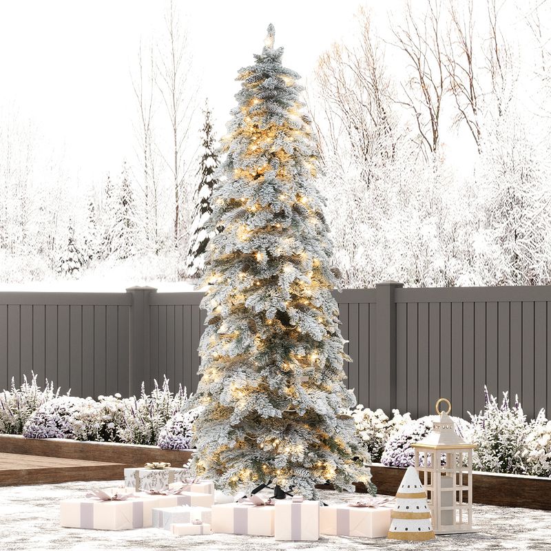 7.5 ft Natural Layered Spruce Frosted Christmas Tree