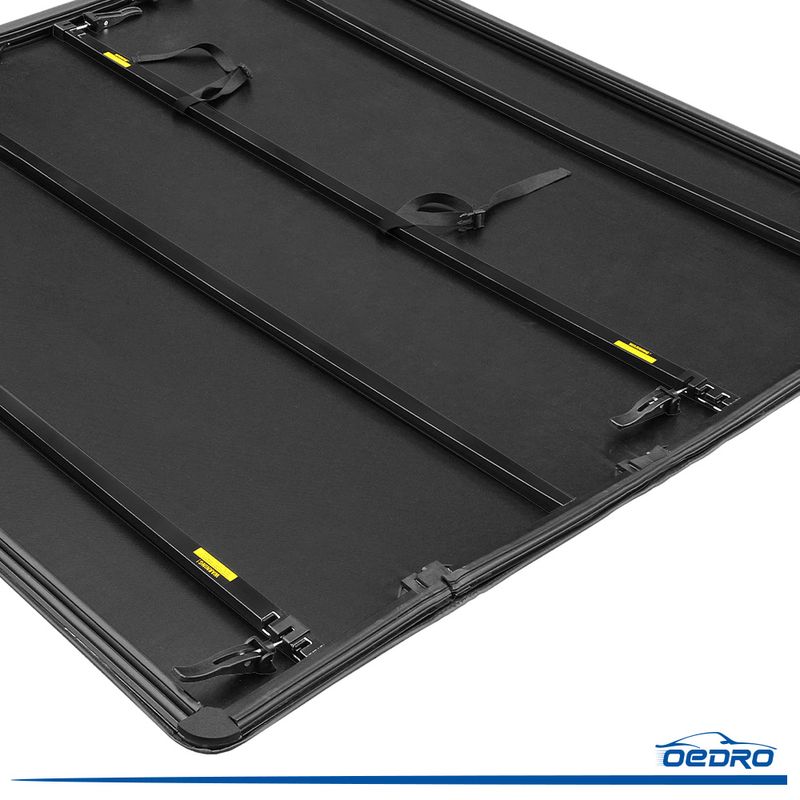 Autodayplus Hard Tri-Fold Tonneau Cover For 2004-2020 Ford F150 5.5ft Bed - Black Fiberglass, No-Drill Install