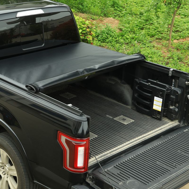 thumbnail image 2 of Soft Vinyl Roll Up Tonneau Cover For 2005-2023 Nissan Frontier 5ft Bed - No Drill Clamps 2 of 6